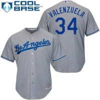Los Angeles Dodgers #34 Fernando Valenzuela Grey Cool Base Stitched Youth MLB Jersey