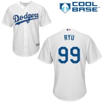 Los Angeles Dodgers #99 Hyun-Jin Ryu White Cool Base Stitched Youth MLB Jersey