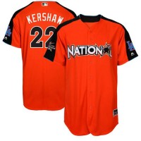 Los Angeles Dodgers #22 Clayton Kershaw Orange 2017 All-Star National League Stitched Youth MLB Jersey