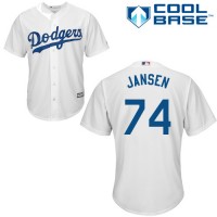 Los Angeles Dodgers #74 Kenley Jansen White Cool Base Stitched Youth MLB Jersey