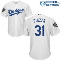 Los Angeles Dodgers #31 Mike Piazza White Cool Base 2018 World Series Stitched Youth MLB Jersey
