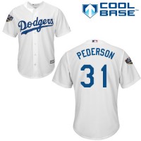 Los Angeles Dodgers #31 Joc Pederson White Cool Base 2018 World Series Stitched Youth MLB Jersey