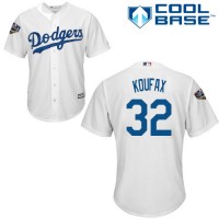 Los Angeles Dodgers #32 Sandy Koufax White Cool Base 2018 World Series Stitched Youth MLB Jersey