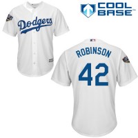 Los Angeles Dodgers #42 Jackie Robinson White Cool Base 2018 World Series Stitched Youth MLB Jersey