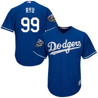 Los Angeles Dodgers #99 Hyun-Jin Ryu Blue Cool Base 2018 World Series Stitched Youth MLB Jersey