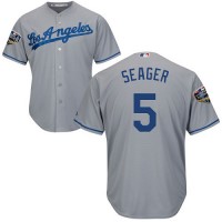 Los Angeles Dodgers #5 Corey Seager Grey Cool Base 2018 World Series Stitched Youth MLB Jersey
