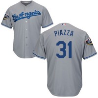 Los Angeles Dodgers #31 Mike Piazza Grey Cool Base 2018 World Series Stitched Youth MLB Jersey