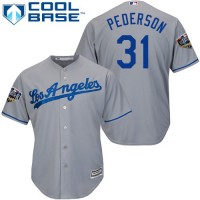 Los Angeles Dodgers #31 Joc Pederson Grey Cool Base 2018 World Series Stitched Youth MLB Jersey