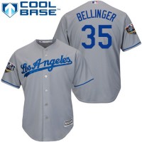 Los Angeles Dodgers #35 Cody Bellinger Grey Cool Base 2018 World Series Stitched Youth MLB Jersey