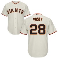 San Francisco Giants #28 Buster Posey Cream Stitched Youth MLB Jersey