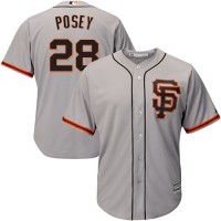 San Francisco Giants #28 Buster Posey Grey Road 2 Cool Base Stitched Youth MLB Jersey