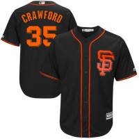 San Francisco Giants #35 Brandon Crawford Black Alternate Stitched Youth MLB Jersey