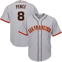 San Francisco Giants #8 Hunter Pence Grey Road Cool Base Stitched Youth MLB Jersey