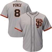 San Francisco Giants #8 Hunter Pence Grey Road 2 Cool Base Stitched Youth MLB Jersey