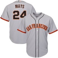 San Francisco Giants #24 Willie Mays Grey Road Cool Base Stitched Youth MLB Jersey