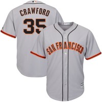 San Francisco Giants #35 Brandon Crawford Grey Road Cool Base Stitched Youth MLB Jersey