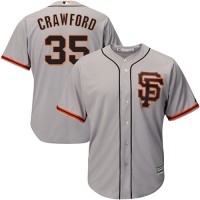 San Francisco Giants #35 Brandon Crawford Grey Road 2 Cool Base Stitched Youth MLB Jersey