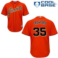 San Francisco Giants #35 Brandon Crawford Orange Alternate Cool Base Stitched Youth MLB Jersey