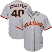 San Francisco Giants #40 Madison Bumgarner Grey Road Cool Base Stitched Youth MLB Jersey