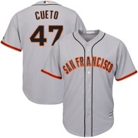 San Francisco Giants #47 Johnny Cueto Grey Road Cool Base Stitched Youth MLB Jersey