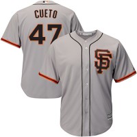 San Francisco Giants #47 Johnny Cueto Grey Road 2 Cool Base Stitched Youth MLB Jersey