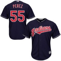 Cleveland Guardians #55 Roberto Perez Navy Blue Alternate Stitched Youth MLB Jersey