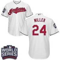 Cleveland Guardians #24 Andrew Miller White Home 2016 World Series Bound Stitched Youth MLB Jersey