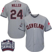 Cleveland Guardians #24 Andrew Miller Grey Road 2016 World Series Bound Stitched Youth MLB Jersey