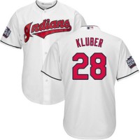 Cleveland Guardians #28 Corey Kluber White Home 2016 World Series Bound Stitched Youth MLB Jersey