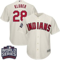 Cleveland Guardians #28 Corey Kluber Cream Alternate 2016 World Series Bound Stitched Youth MLB Jersey