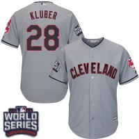 Cleveland Guardians #28 Corey Kluber Grey Road 2016 World Series Bound Stitched Youth MLB Jersey