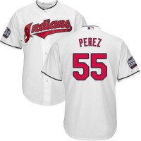 Cleveland Guardians #55 Roberto Perez White Home 2016 World Series Bound Stitched Youth MLB Jersey