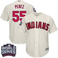 Cleveland Guardians #55 Roberto Perez Cream Alternate 2016 World Series Bound Stitched Youth MLB Jersey