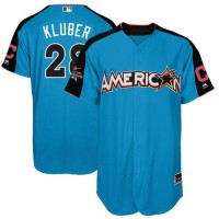 Cleveland Guardians #28 Corey Kluber Blue 2017 All-Star American League Stitched Youth MLB Jersey