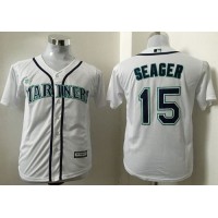 Seattle Mariners #15 Kyle Seager White Cool Base Stitched Youth MLB Jersey