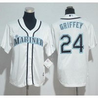 Seattle Mariners #24 Ken Griffey White Cool Base Stitched Youth MLB Jersey