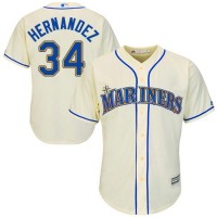 Seattle Mariners #34 Felix Hernandez Cream Cool Base Stitched Youth MLB Jersey