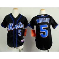 New York Mets #5 David Wright Black Cool Base Stitched Youth MLB Jersey