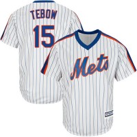 New York Mets #15 Tim Tebow White(Blue Strip) Alternate Cool Base Stitched Youth MLB Jersey
