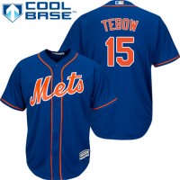 New York Mets #15 Tim Tebow Blue Alternate Cool Base Stitched Youth MLB Jersey