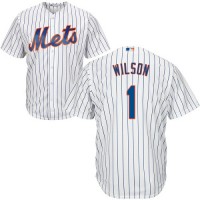 New York Mets #1 Mookie Wilson White(Blue Strip) Cool Base Stitched Youth MLB Jersey