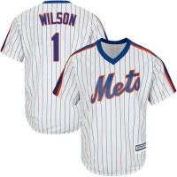 New York Mets #1 Mookie Wilson White(Blue Strip) Alternate Cool Base Stitched Youth MLB Jersey