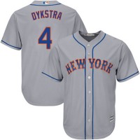 New York Mets #4 Lenny Dykstra Grey Cool Base Stitched Youth MLB Jersey