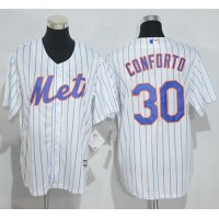 New York Mets #30 Michael Conforto White(Blue Strip) Home Cool Base Stitched Youth MLB Jersey