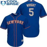 New York Mets #5 David Wright Blue(Grey NO.) Cool Base Stitched Youth MLB Jersey
