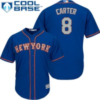 New York Mets #8 Gary Carter Blue(Grey NO.) Cool Base Stitched Youth MLB Jersey