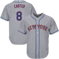 New York Mets #8 Gary Carter Grey Cool Base Stitched Youth MLB Jersey