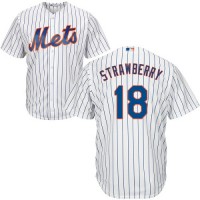New York Mets #18 Darryl Strawberry White(Blue Strip) Cool Base Stitched Youth MLB Jersey