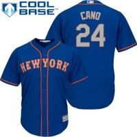 New York Mets #24 Robinson Cano Blue(Grey NO.) Cool Base Stitched Youth MLB Jersey