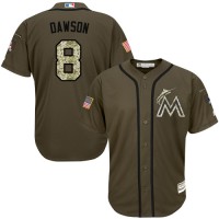 Miami Marlins #8 Andre Dawson Green Salute to Service Stitched Youth MLB Jersey